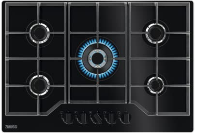 Zanussi Series 60 75cm 5 Burner Gas on Glass Hob - Black