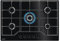 Zanussi Series 60 75cm 5 Burner Gas on Glass Hob - Black