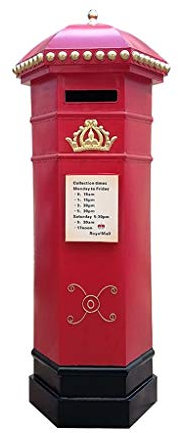 KONGY Briefkasten, Wasserdicht Britisch Rot Vertikaler Briefkasten Grosse Kapazität Metall Zeitung Zeitschrift Letterbox Letterbox (Farbe : 1.2m)