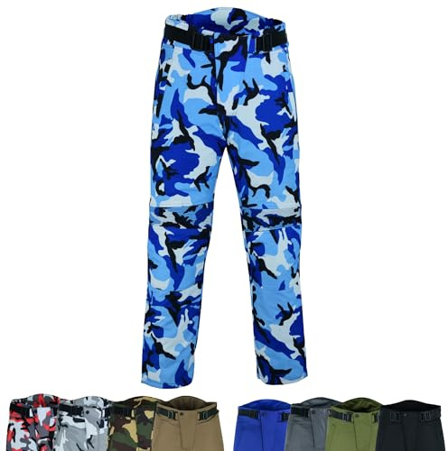 warrior gears Motorrad-Camouflagehose Herren, Camouflage-Cargohose Herren, wasserdichte Hose für Herren, CE-Schutz Biker-Cargohose Herren