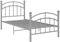 vidaXL Bettgestell Bett Metallbett Schlafzimmerbett Einzelbett Bettrahmen Ehebett Lattenrost Schlafzimmermöbel Grau Metall 100x200cm