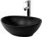 ML-Design Waschbecken aus Keramik in Schwarz Matt 41x33,5x14,5cm, Ovale Aufsatzwaschbecken, Moderne Waschtisch, Waschschale mit Abflussloch, Waschplatz Handwaschbecken, für das Badezimmer und Gäste-WC
