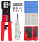 MAYLINEE RJ45 Crimpzange Netzwerkkabeltester Reparatur-Tool kit Cat5e Cat6 Cat7 Net Professioneller LAN-Kabeltester Wartung, Professionelles Netzwerk Tool Crimpstecker Set (Weiß)