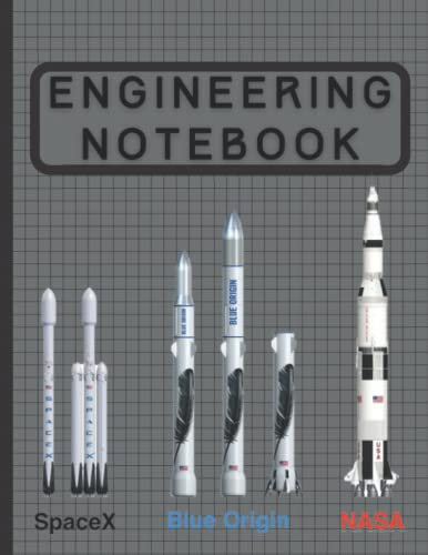 SpaceX Blue Origin Nasa Rockets Engineering Notebook: Graph Paper, Quad Ruled,120 Sheets, Work Home School Lab Supplies for Engineers Designers Architects v15
