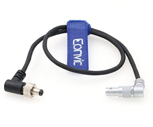 Eonvic Angolo retto girevole 2 Pin a 2.1mm di bloccaggio cavo di alimentazione CC per Atomos Z CAM E2 SmallHD Monitor