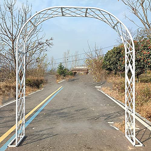 SHENGSHIYU Steel Garden Arches, Garden Gazebos for All Kinds of Climbing Plants, Outdoor Garden Lawn Backyard, Arched Pergola Wrought Iron Trellis,White-180x40x230cm