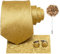 Hi-Tie Seidenkrawatte und Einstecktuch, Manschettenknöpfe, Reversnadel-Set, Jacquard, Hochzeit, Business, Krawatte für formelle Anlässe, Gold A, M