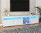 Mueble moderno para TV, panel brillante, iluminación LED variable, salón y comedor, 180 cm (blanco)