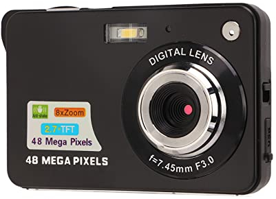4K Fotocamera Digitale, Macchina Fotografica Digitale con 1080P 48MP Fotocamera, Zoom Digitale 8X, Schermo LCD, Luce di Riempimento Integrata, Mini Fotocamere Portatili Compatte per Studenti