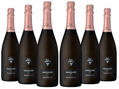 VAL D'OCA - Rosé Millesimato Brut - Prosecco DOC Rosé Millesimato Brut - 6 Bottiglie da 750 ml
