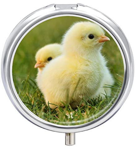 Pillendose Küken Gras Niedliches Tägliches Pillenetui, 2 Fächer