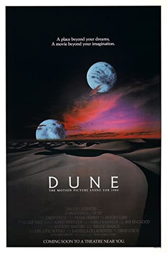 Dune Version 2 Poster A4 - Filmkunstposter in verschiedenen Größen für Wohn- oder Schlafzimmerideen. Randlose Kultfilmbilder, klassische ikonische 70er, 80er, 90er Jahre, Vintage-Retro-Wanddekoration