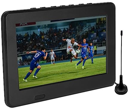 Yoidesu 7 Inch Portable Widescreen TV, 1080P LED ATSC Analog Television for Car Camping Outdoor Kitchen, Mini Digital TV with 1500mAh Rechargeable Battery USB TF