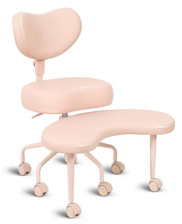 Pipersong Meditationsstuhl, Profi-Schreibtischstuhl für das Heimbüro, das Sitzen im Schneidersitz mit höhenverstellbarer Rückenlehne, verstellbarem Hocker, flexibles Design für unruhige Sitzende, Grau