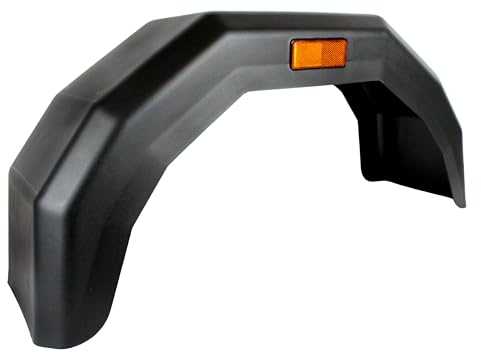 Anhänger Kotflügel für 10 Zoll Rad, Kunststoff Schutzblech Pferdeanhänger, Schmutzfänger, eckig mit Reflektor