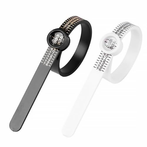 ZKSXOA Ruban à Mesurer 2 Pièces pour Bagues Taille des Bagues pour Bijoux Couteau à Mesurer Les Bagues - Noir, Blanc