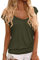 GeGekoko Damen T-Shirt V-Ausschnitt Kurzarm Oberteil Lose Banded Bottom Shirt Sommer Plissee Tops (Armeegrün, M)