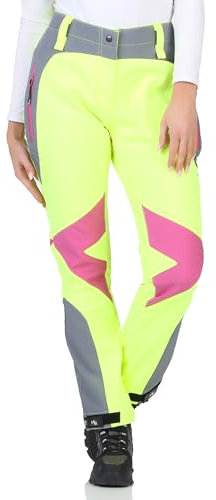 Rock Creek Damen Softshellhose Outdoor Hosen Wanderhose Sporthose Regenhose Damenhosen Outdoorhose Wasserdicht Taschen Softshell Hosen D-484 Neongelb S