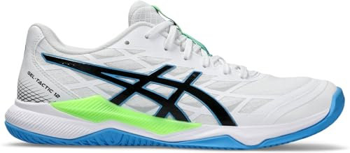 ASICS Herren Gel-Tactic 12 Sneaker, White Lime Burst, 46 EU