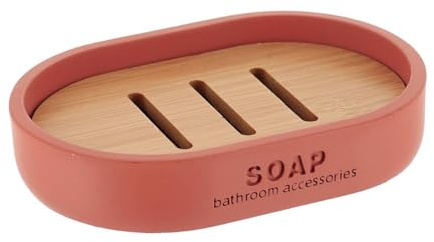 TENDANCE - Porte Savon Polyrésine - Terracotta- Salle de Bain - Accessoire Salle de Bain à Poser