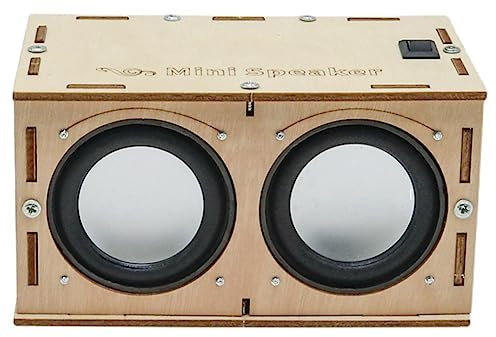 Frefgikty Kit de caja de altavoces Bluetooth para bricolaje, caja de altavoces Bluetooth, amplificador de sonido electrónico, construye tu propia caja de madera portátil con sonido de altavoz