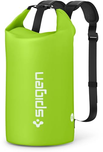 Spigen Dry Bag 30L [Aqua Shield] wasserdichte Tasche & wasserfester Rucksack für Strand, Schwimmen, Camping, Kajakfahren, Bootfahren - Cactus Green