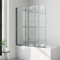 Duschwand für Badewanne 3 teilig faltbar 140x140 cm 6mm NANO Sicherheitsglas (ESG) Faltwand Badewannenaufsatz Badewannenfaltwand Duschabtrennung für Badewanne, Schwarz