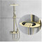 SWHC Colonne de Douche Thermostatique Affichage Numérique Système de Douche Mural Ensemble Douche Kit de Douche avec Mitigeur Cascade, Pomme de Douche 3 Modes, Douchette WC, Tête de Douche
