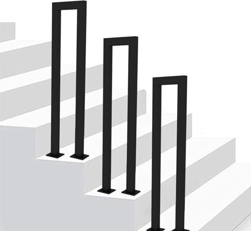 U-shaped Handrails for Outdoor Steps, Floor Mounted Staircase Hand Rail Outdoor Stair Railing, Picket Wrought Iron Handrail for Garden Loft Porch Railing, Transitional Hand Rails(35cm(1.1ft))
