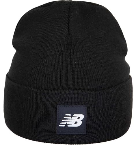 New Balance Logo Beanie Wintermütze (DE/NL/SE/PL, Alphanumerisch, Einheitsgröße, Black)