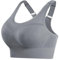 Litherday Reggiseno Sportivo Donna Senza Ferretto Push Up Imbottito Traspirante con Sostegno Forte Top Fitness per Yoga Corsa Palestra Grigio L