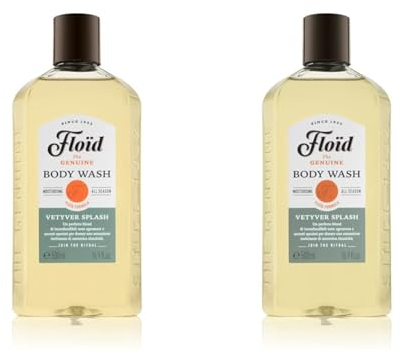 Floïd Vetyver Splash Body Wash (500 ml), Duschgel für Männer reinigt, spendet Feuchtigkeit & klärt, ohne auszutrocknen, nährende Hautpflege mit elegant-raffiniertem Duft (Packung mit 2)