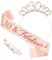 Lufdegim Schal, Diadem, Geburtstag, Dekoration, Set, Roségold, dekorativ, für Geburtstag, Happy Birthday, Diadem, Geburtstag, Kostüm, Geburtstagsgeschenk für Damen