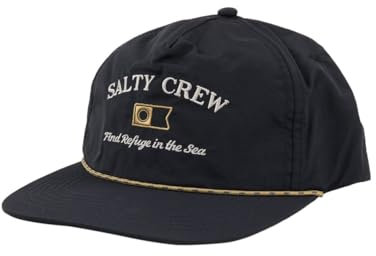 Salty Crew Steadfast Casquette 5 panneaux Taille unique, Noir