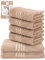 DecoHomeTextil Handtuch-Set 4 Handtücher, 2 Badetücher in Beige aus 100% Baumwolle, hochwertig, kuschelweich und saugstark