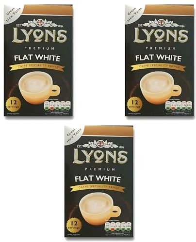 Premium Instant Coffee Sachets Individually Wrapped Gluten-Free Vegetarian Coffee Bag with Mug (3X 12Sachets, Flat White)