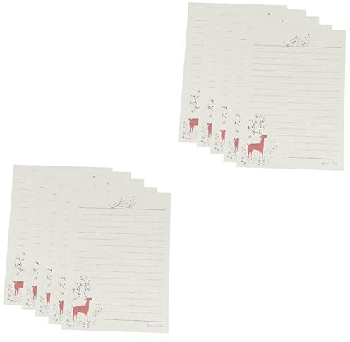 CAXUSD 100blätter Weihnachtsbriefpapier Mit Elch- Romantische Schreibpapier Packung Für Kreative Briefe Und Einladungen Für Festliche Saison