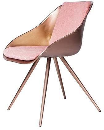 Heduen Möbel Rose Gold Dining Chairs, Luxurious Living Room Chairs, Modern Fabric Upholstered Kitchen Side Chairs, Farmhouse Dining Room Chair with Rubber Stopper,Pink