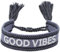 Selfmade Jewelry Armband Stoff Schwarz - Gewebtes Web Armband Damen Stoff - Geschenkidee Muttertag Freundin Damen (GOOD VIBES)