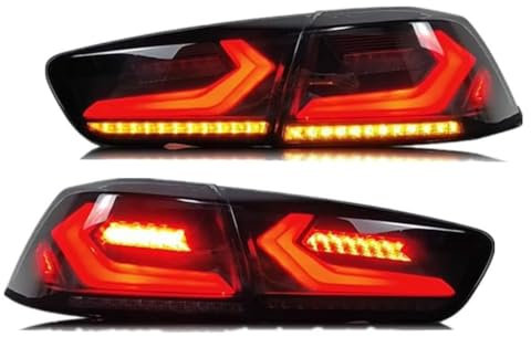 RUIHAHA Auto Rückleuchten für Mitsubishi Lancer EVO X 2008-2017 Rücklicht Montage Heckleuchte Rückleuchte Hintere Bremsleuchte Hinten Stop Indicator Light Ersatz Einbauteile