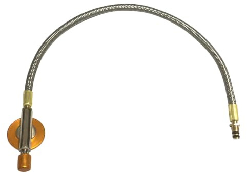 NULYLU Camping Gaskocher Schlauchrohr Gasherdventil 42.00 X 1.50 X 1.50 cm | Stahl, Camping Wandern Bergsteigen, 7 mm Schnittstelle, 1 X Brennerrohr
