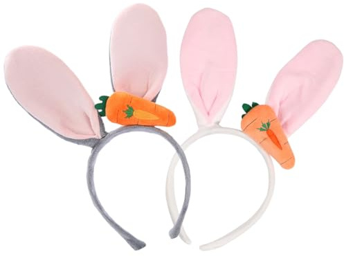 TAXTYHRE 2 Stück Hasenohren Haarreif, Ostern Hasenohren Haarreifen, Plüsch Osterhase Ohren, Ostern Karneval Zubehör, für Erwachsene Ostern Mottoparty Geburtstag Cosplay Kostüm