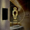 Ainiupi Toilettenschild zur Wandmontage, LED-WC-Schild, 20 cm, rund, für Herren und Damen, Badezimmer, beleuchtetes Schild, Acryl-Waschraum-Dekorschild für Bar, Club, Hotel, Dekoration