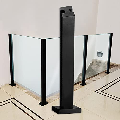 Edelstahl-Glasgeländerpfosten mit Klemmen für 10/12 mm Glas, robustes Design für Gartenzaun, Handelsplatten, Bodenmontage, ideal für den Außenbereich