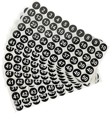 Angoily 20 Blatt Aufkleber Zahlenabziehbilder Nummern-klebeetiketten Zahlen Für Behälter Etiketten Für Schulmaterial Nummeriert Schule Farbig Winzig Klein Durchsichtiger Film