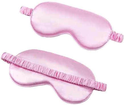 Masque de sommeil portable en soie synthétique pour femme - Masque de sommeil pour la nuit - Rose