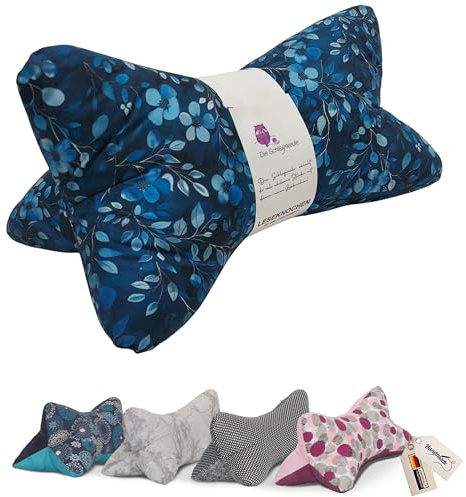 Leseknochen Nackenkissen Handmade in D, waschbar (Blumentraum Blau)