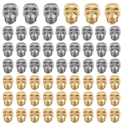 SUPERFINDINGS 60 Pièces Boutons Crâne Métal Punk Rivets Vis Fixation Décorations Vintage Pour Jeans DIY 15,5x10x10,5mm