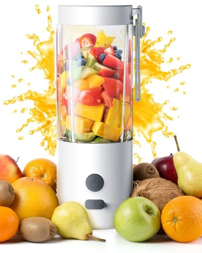 Portable Blender, USB Rechargeable Personal Blender with 6-Blade Design, 30s Auto Stop & Safety Lock, 1500mAh Battery – Compact, Powerful & Easy-to-Clean for Home, Office, and Travel