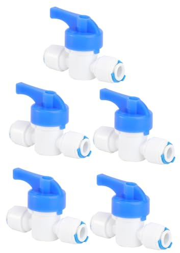 GARIOUANS 5pièces Robinet à Boisseau Sphérique à Rapide pour Système Eau Ro Po Raccord Droit à Emboîtement Lot